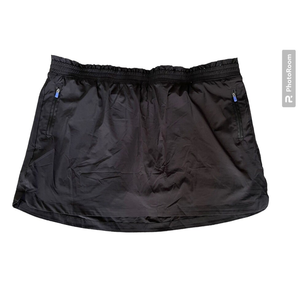 TEK GEAR Athletic Golf Skort Plus Size 2X On Go‎ Stretch Black Zip Pocket